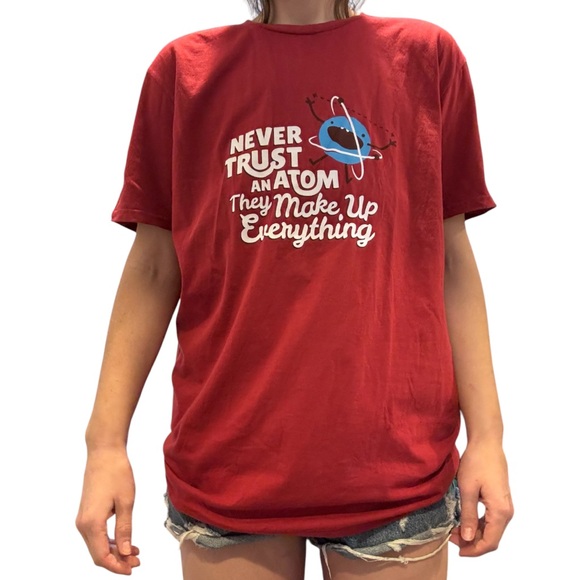 NWOT Unisex Red Science Humor T-Shirt - Picture 2 of 7